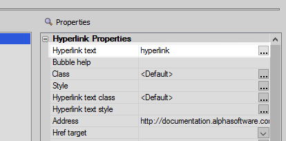 Default hyperlink text